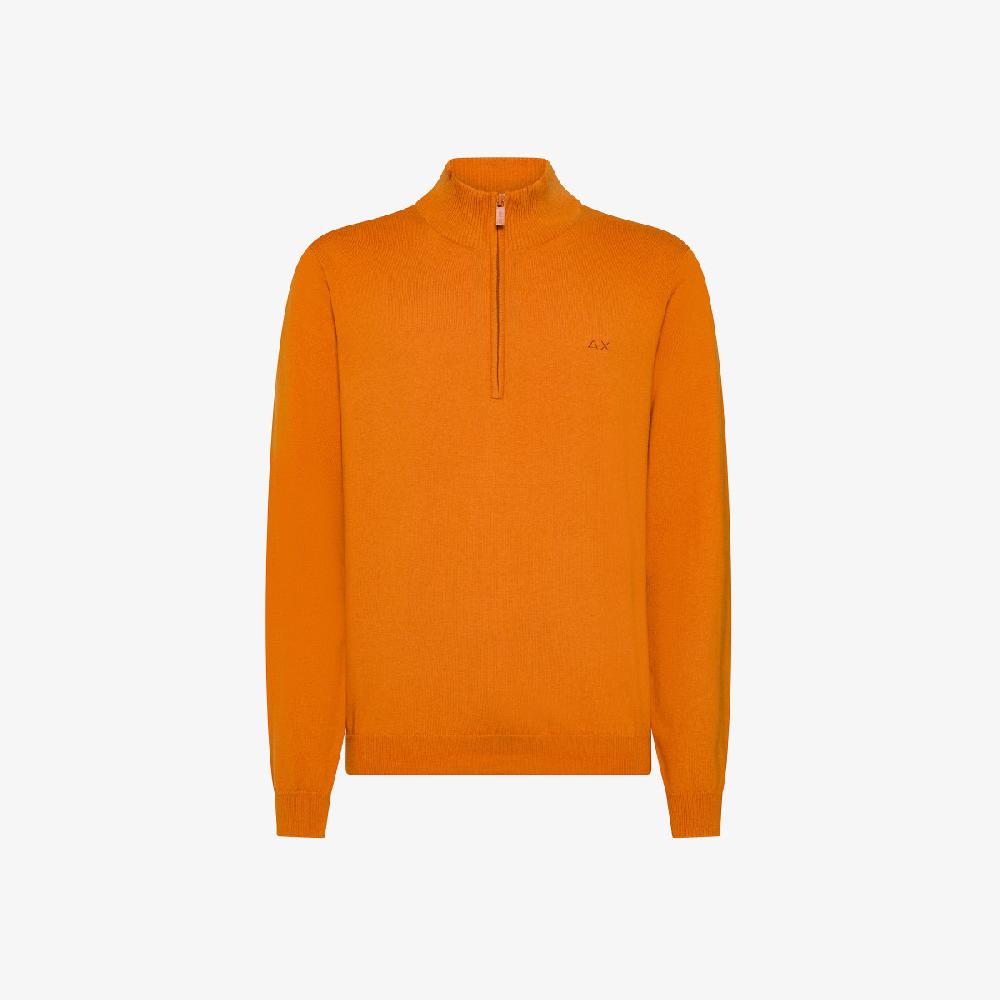 Sun 68 Maglia In Lana E Cotone Con Zip - Uomo Black Friday Prezzi