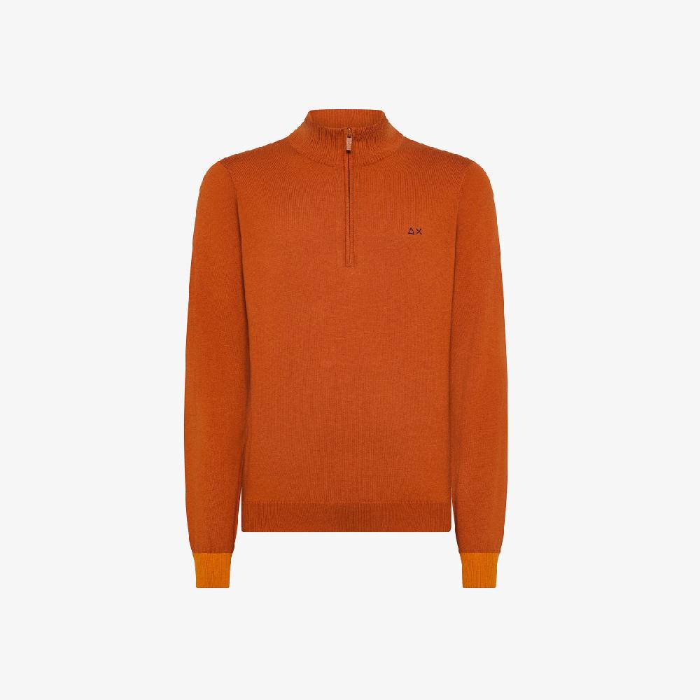 Sun 68 Maglia In Lana E Cotone Con Zip - Uomo
