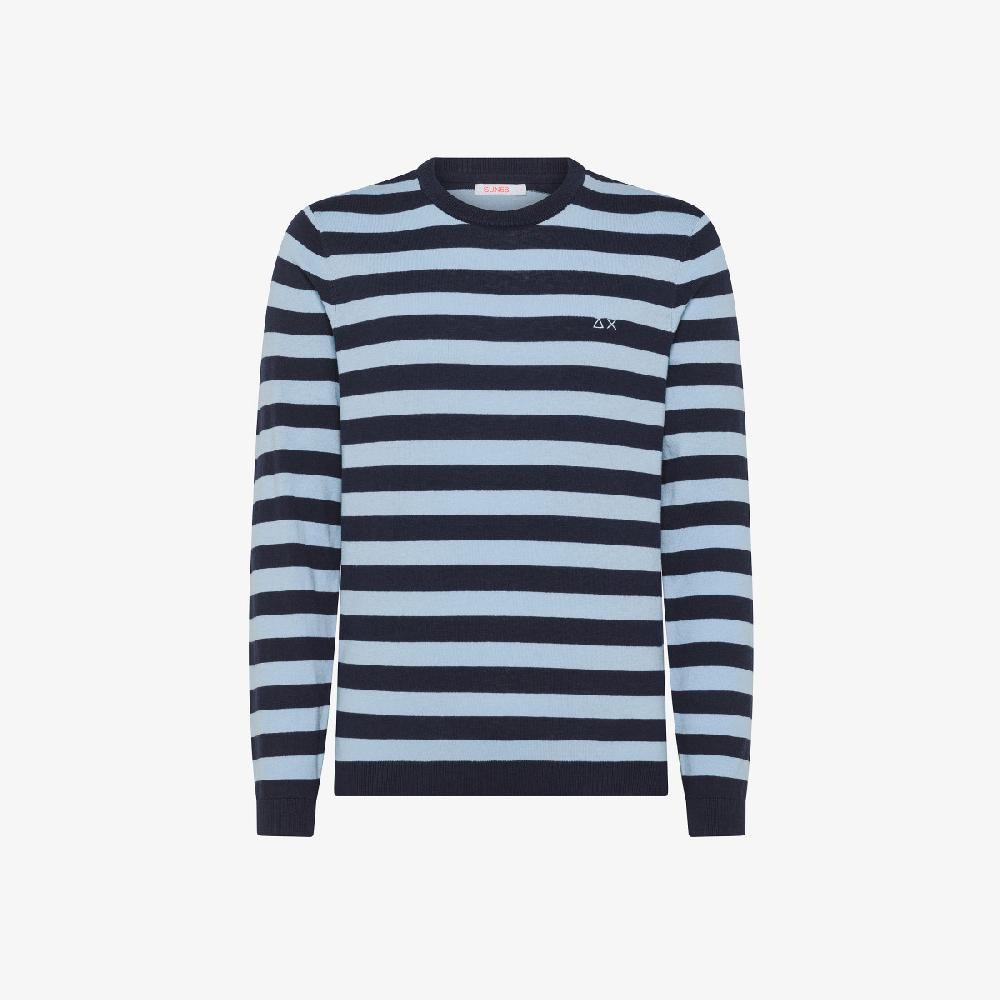 Sun 68 Maglia In Lana E Cotone A Righe - Uomo In Saldo