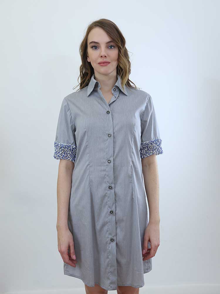 Tricot à Porter ABITO A CAMICIA MIDI BORDO MANICHE CROCHET Offerta San Valentino