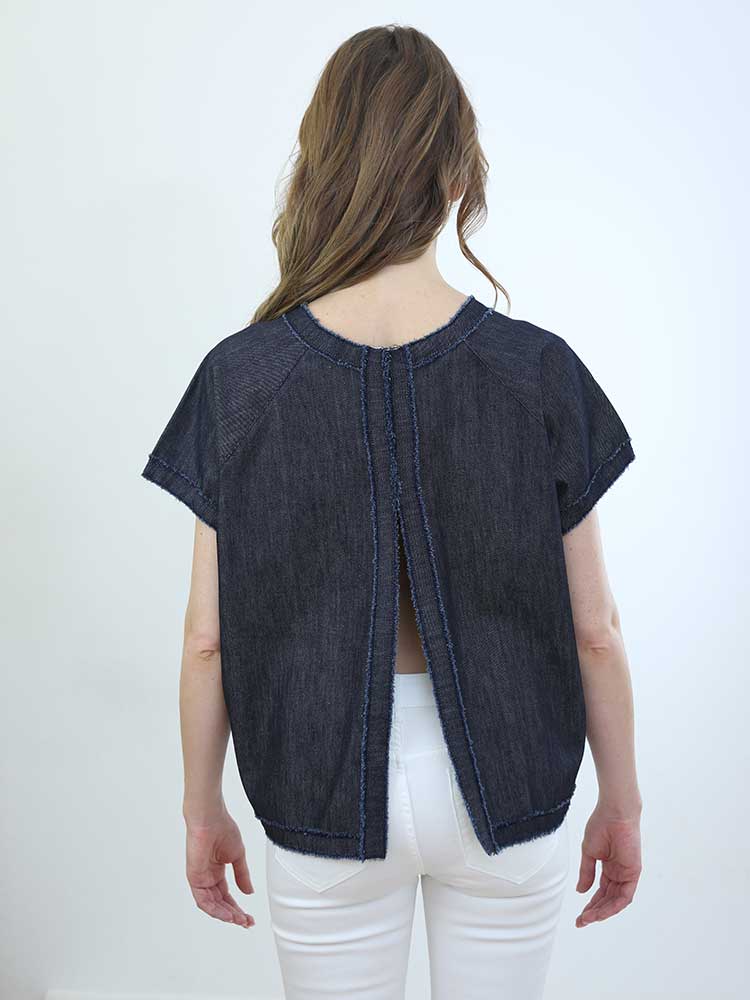 Tricot à Porter CAMICIA DENIM CON APERTURA SULLA SCHIENA Fino Al -60%