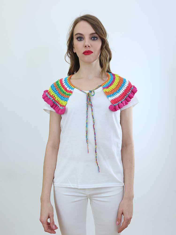 Tricot à Porter COLLO MULTICOLOR CROCHET Novità