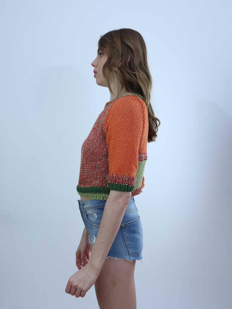 Tricot à Porter MAGLIA CROPPED MANICA 3/4 In Vendita