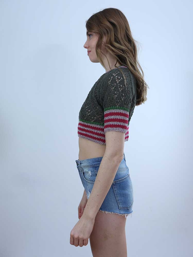 Tricot à Porter MAGLIA CROPPED TRAFORATA Saldi