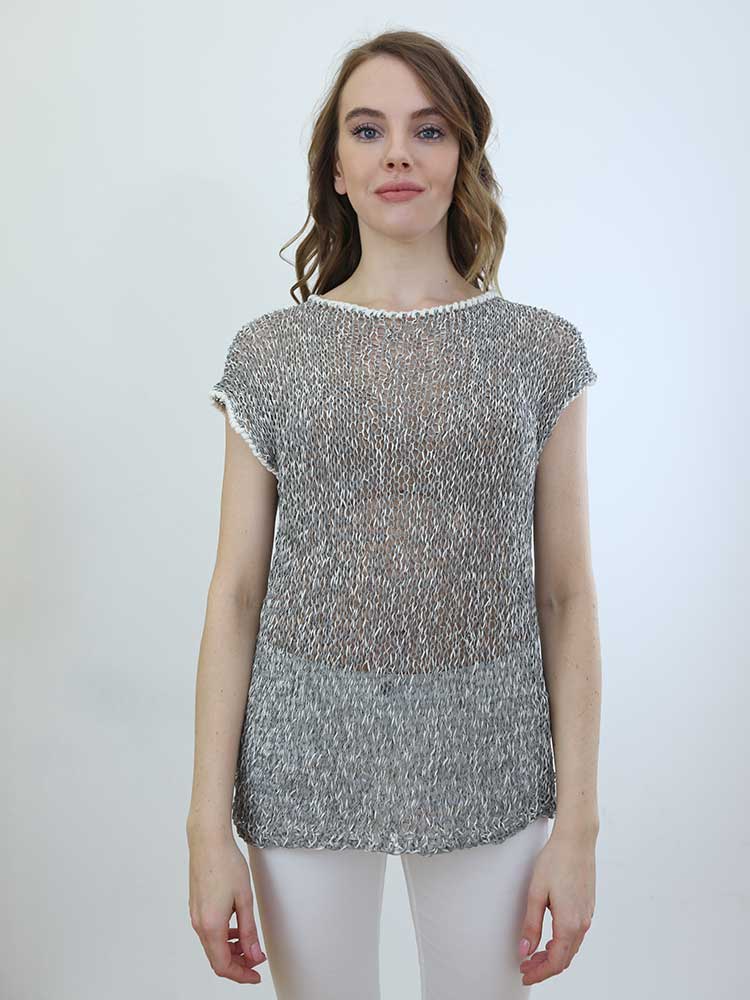 Tricot à Porter MAGLIA SENZA MANICHE PROFILI CONTRASTO Vendite Flash