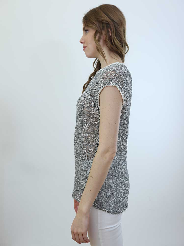 Tricot à Porter MAGLIA SENZA MANICHE PROFILI CONTRASTO Vendite Flash