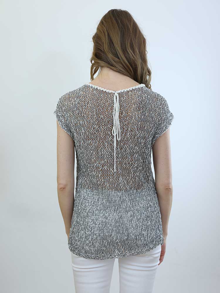 Tricot à Porter MAGLIA SENZA MANICHE PROFILI CONTRASTO Vendite Flash