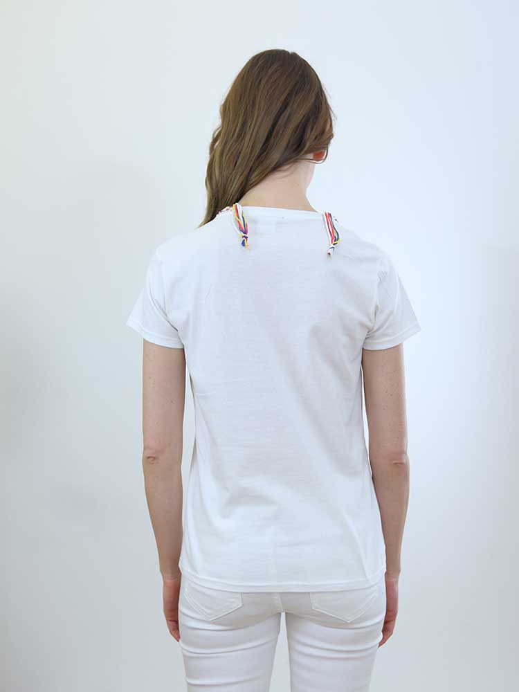 Tricot à Porter T-SHIRT APPLICAZIONE CROCHET E FRANGIA 2025