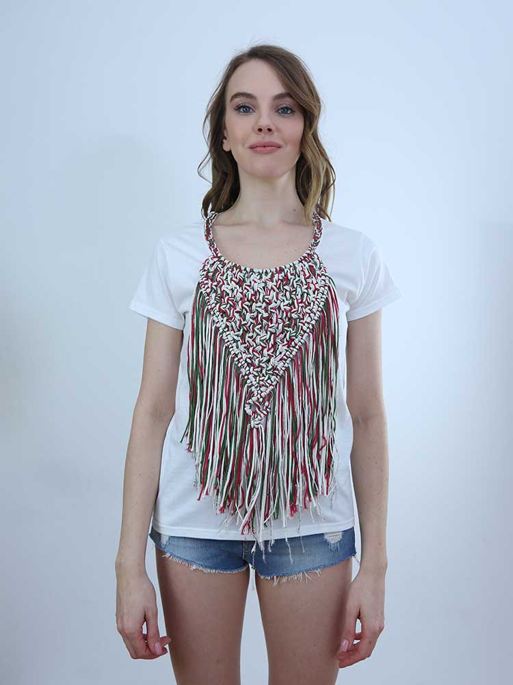 Tricot à Porter T-SHIRT CON APPLICAZIONE CROCHET Italia