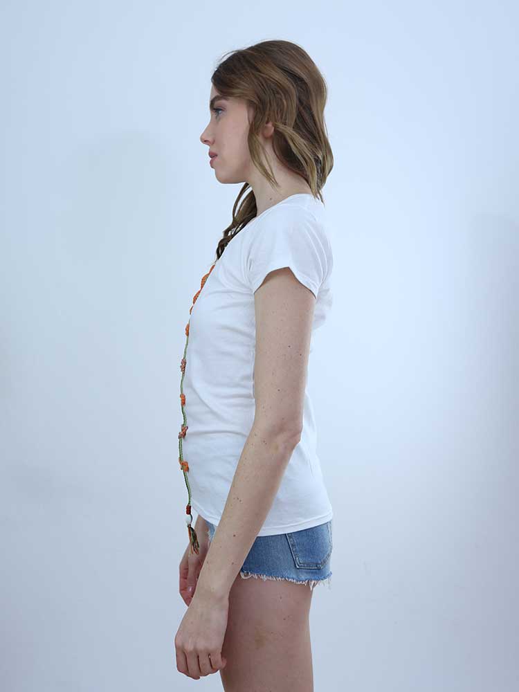 Tricot à Porter T-SHIRT SCOLLO AMPIO RICAMO UNCINETTO In Linea