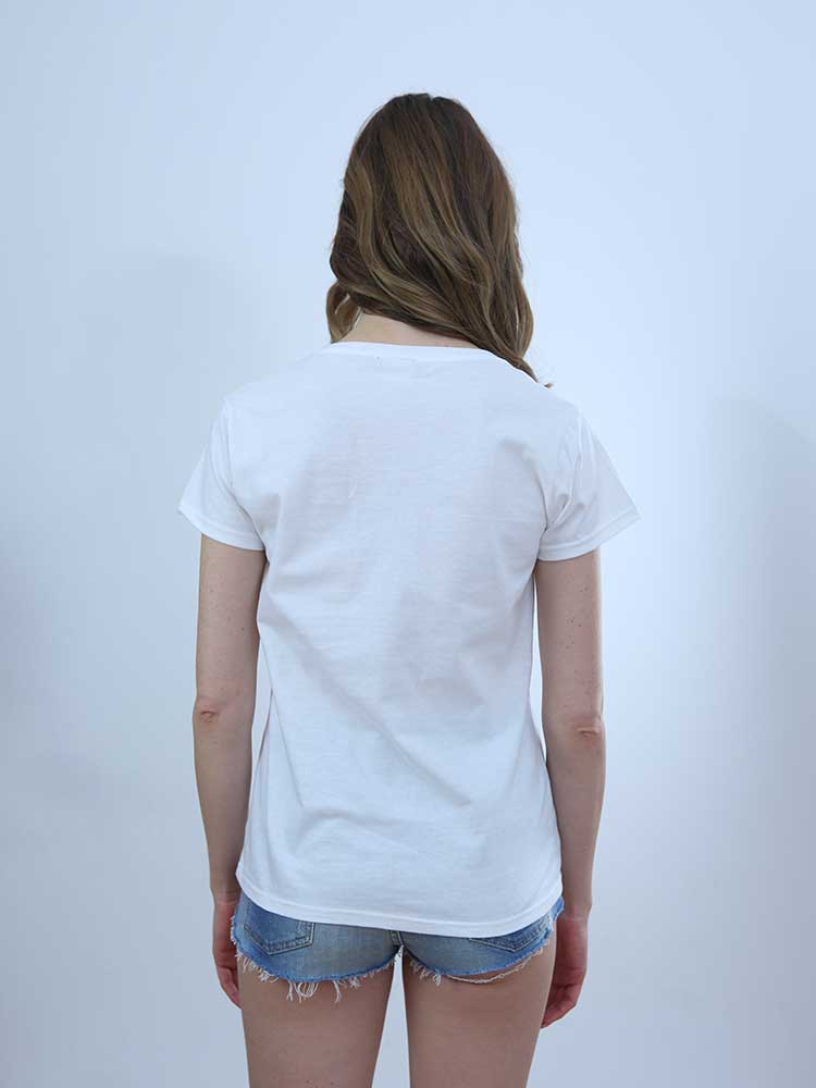 Tricot à Porter T-SHIRT SCOLLO PROFONDO APPLICAZIONI CROCHET Qualità