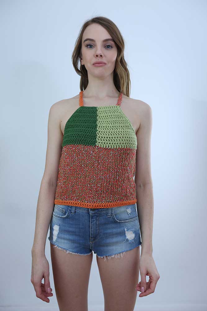 Tricot à Porter TOP CROPPED SPALLINE INCROCIATE Promozione