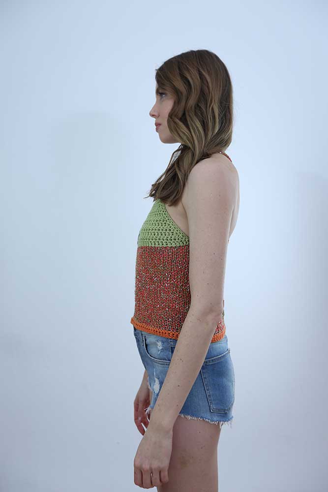 Tricot à Porter TOP CROPPED SPALLINE INCROCIATE Promozione