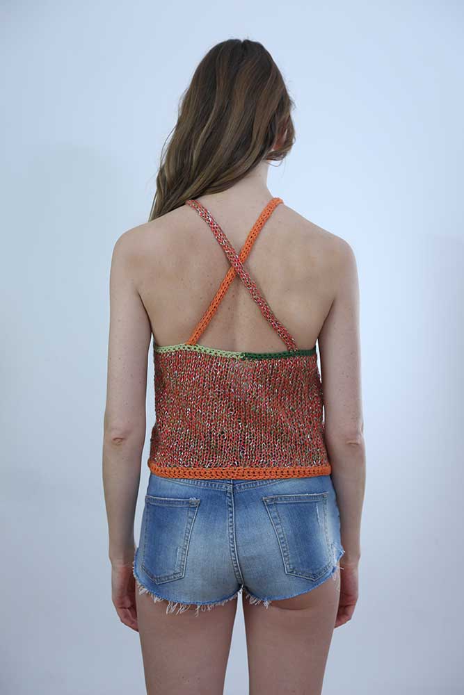 Tricot à Porter TOP CROPPED SPALLINE INCROCIATE Promozione