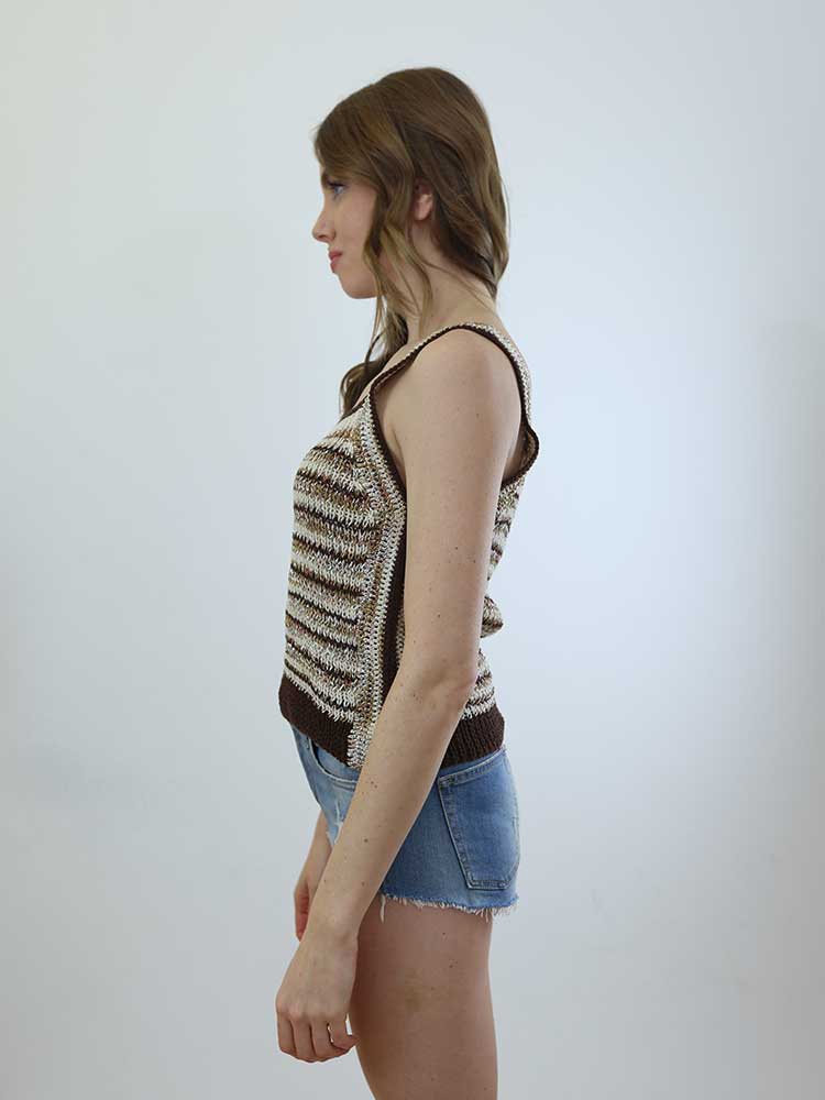 Tricot à Porter TOP RIGHE CROCHET Qualità Garantita