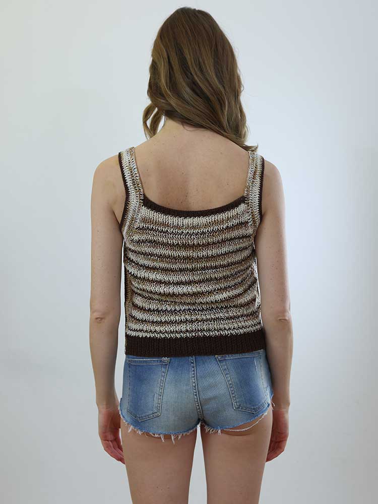 Tricot à Porter TOP RIGHE CROCHET Qualità Garantita