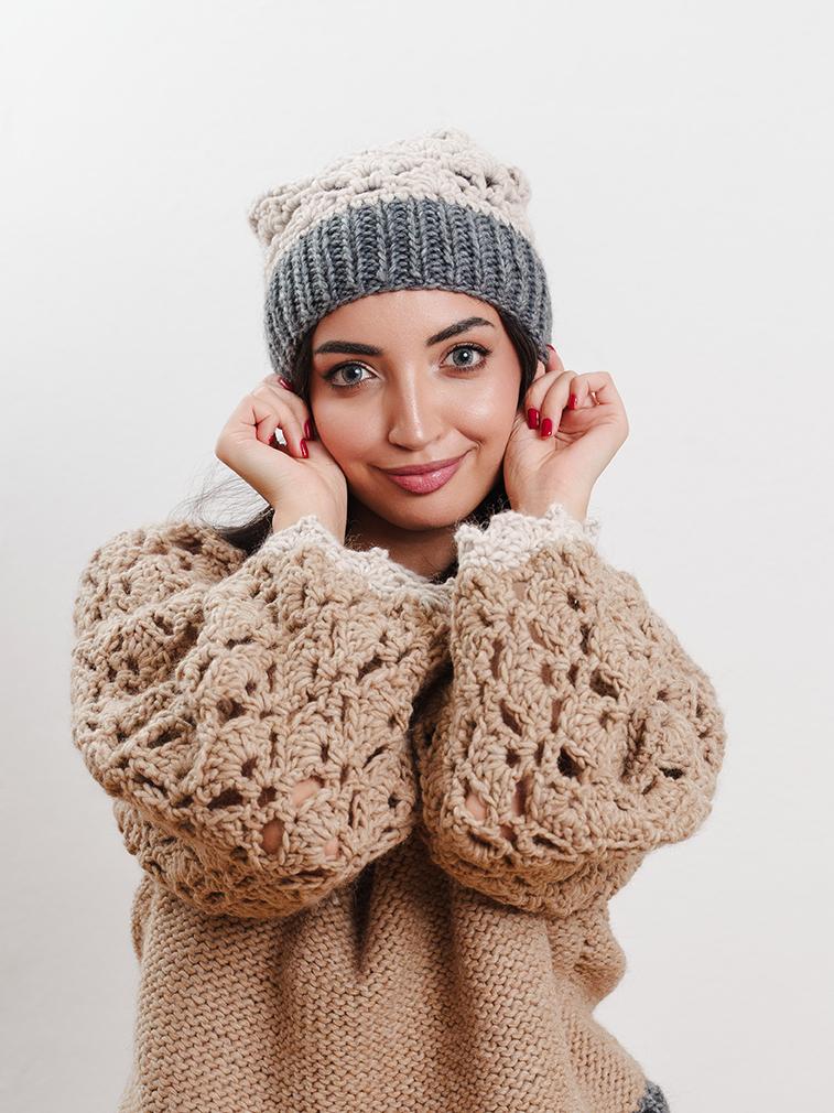 Tricot à Porter Cappello in maglia traforato Affare Del Giorno