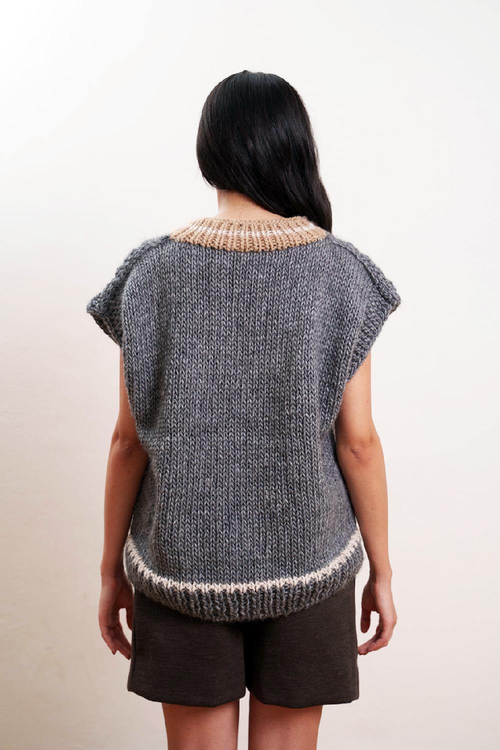 Tricot à Porter Gilet over traforato orli a coste Sottocosto