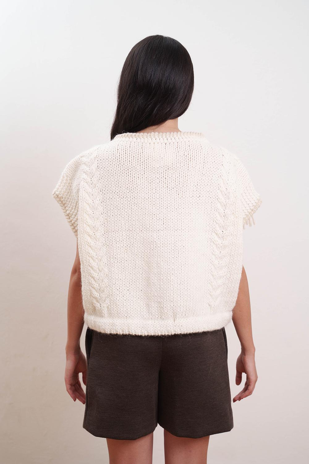 Tricot à Porter Maglia Cubetto con coulisse e frange laterali Outlet