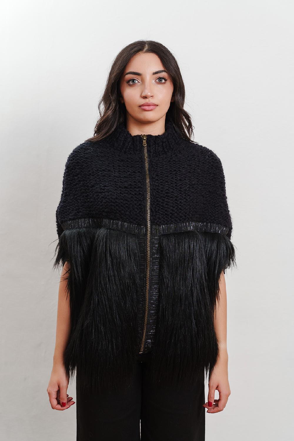 Tricot à Porter Poncho pelo Moda