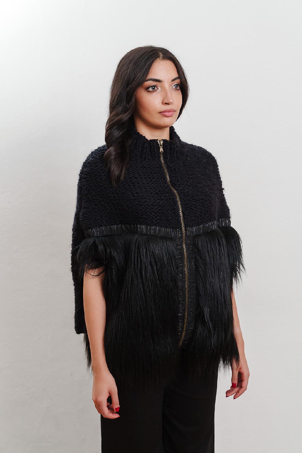 Tricot à Porter Poncho pelo Moda