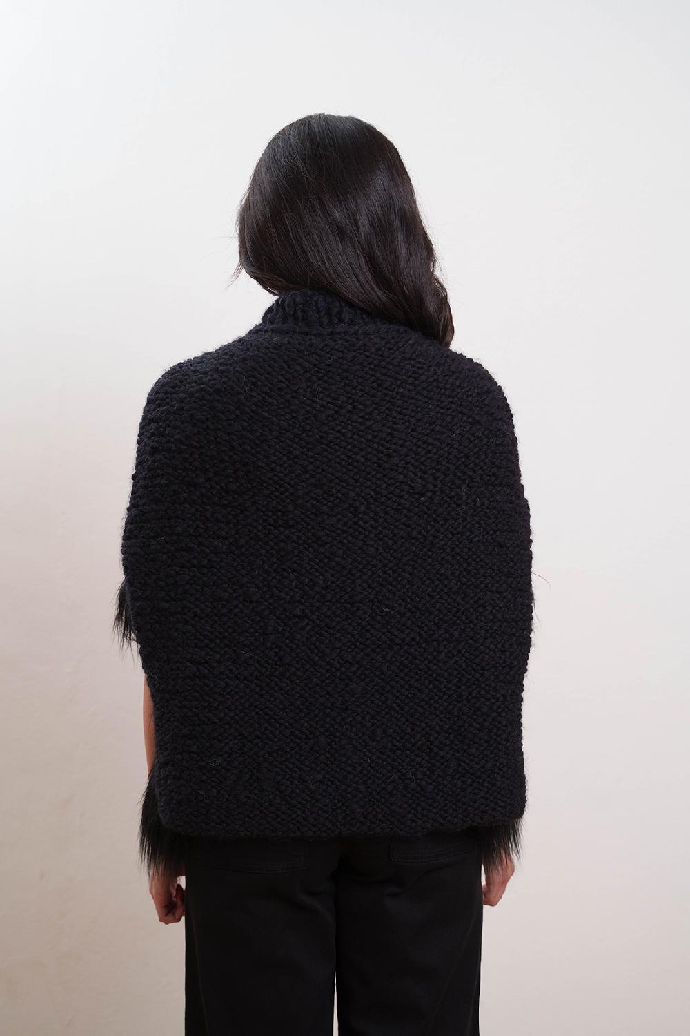 Tricot à Porter Poncho pelo Moda