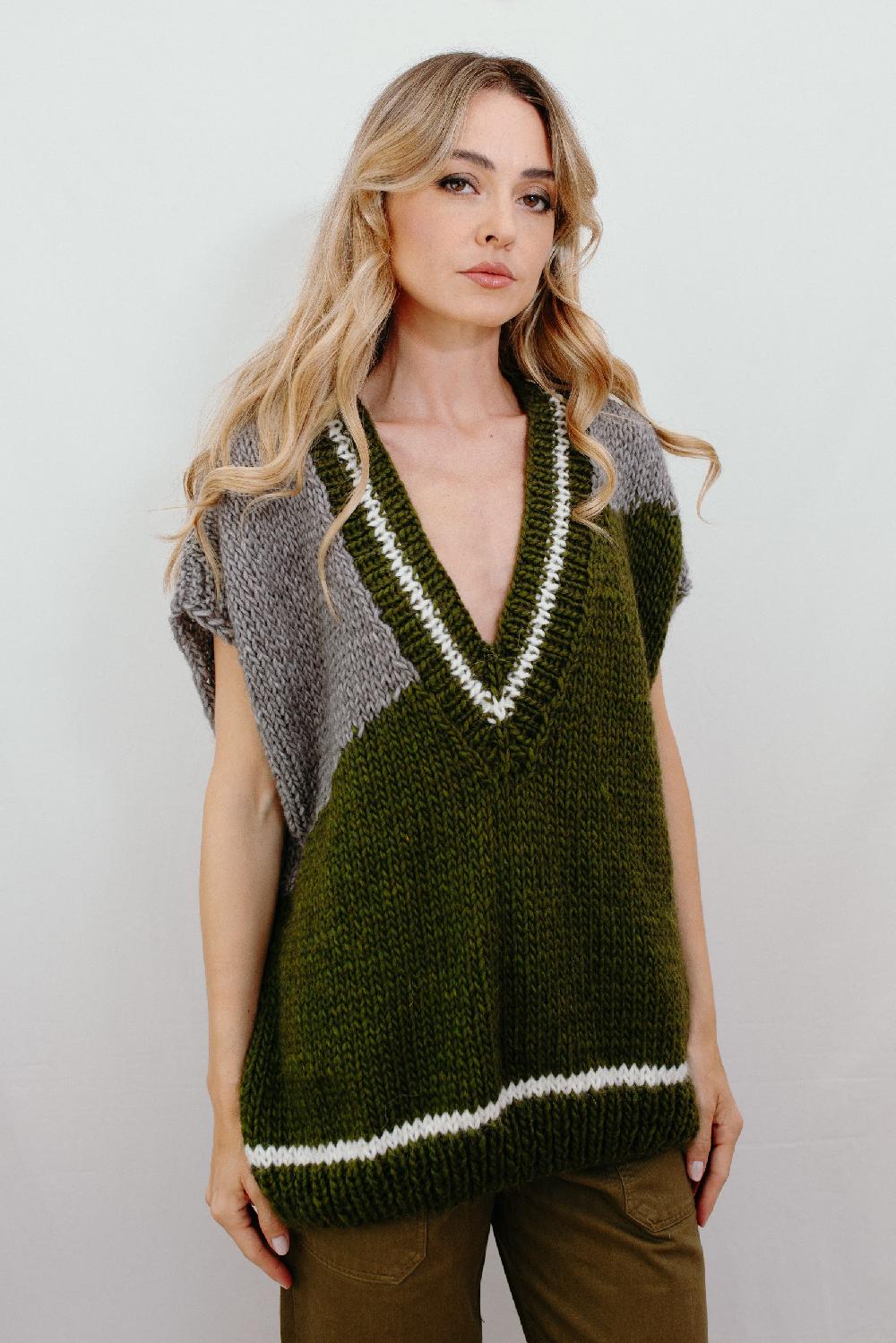 Tricot à Porter Gilet over scollo V In Vendita