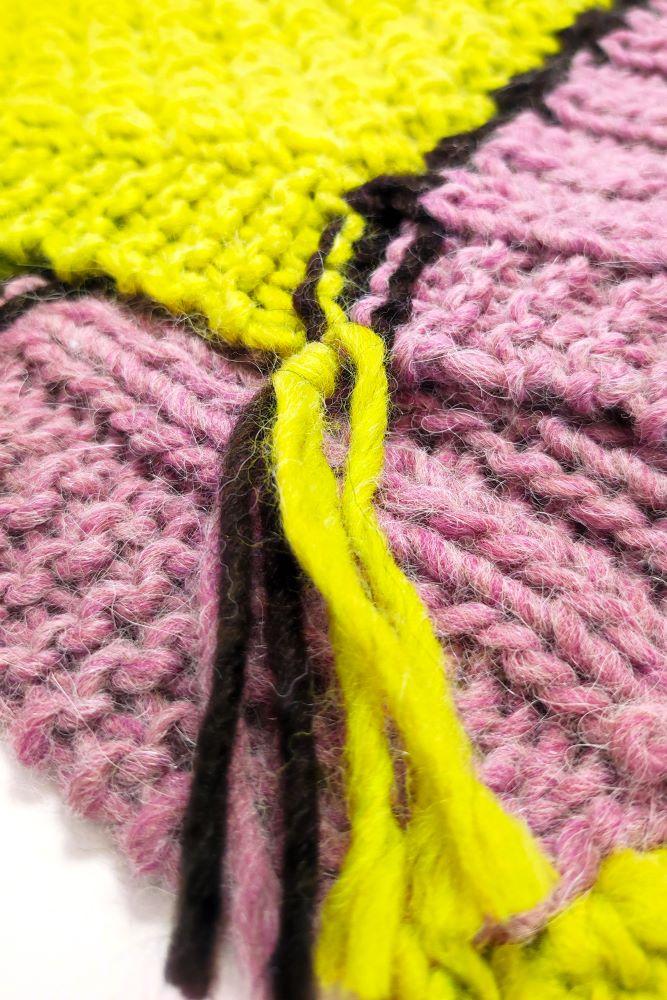 Tricot à Porter Sciarpa con coste e festoni Nuova