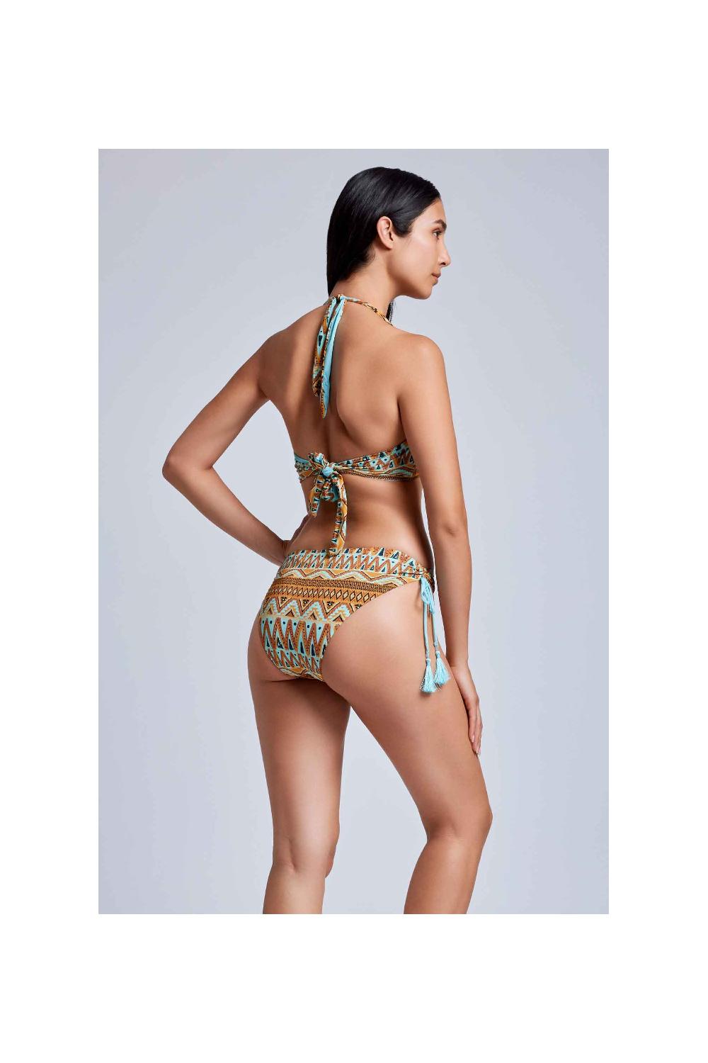 Vacanze Italiane Bikini con allacciatura al collo Nocciola Nuova