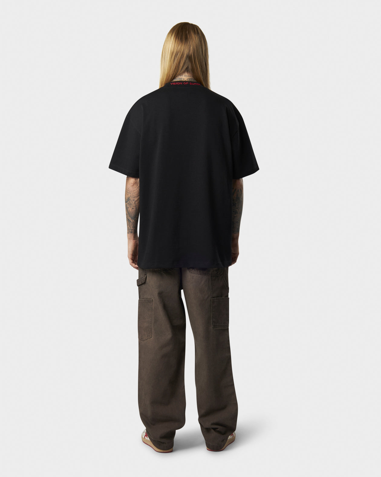 Vision Of Super BLACK T-SHIRT WITH FREEDOM PRINT ON FRONT AND METAL LABEL Online