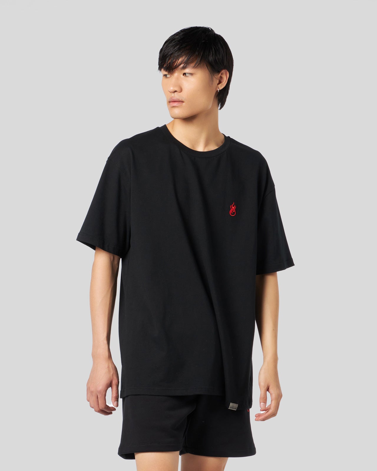 Vision Of Super BLACK T-SHIRT WITH FLAMES LOGO Saldi