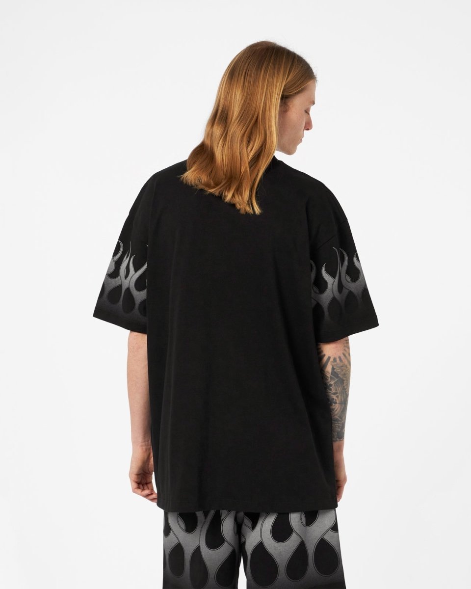 Vision Of Super BLACK T-SHIRT WITH GREY FLAMES 2025