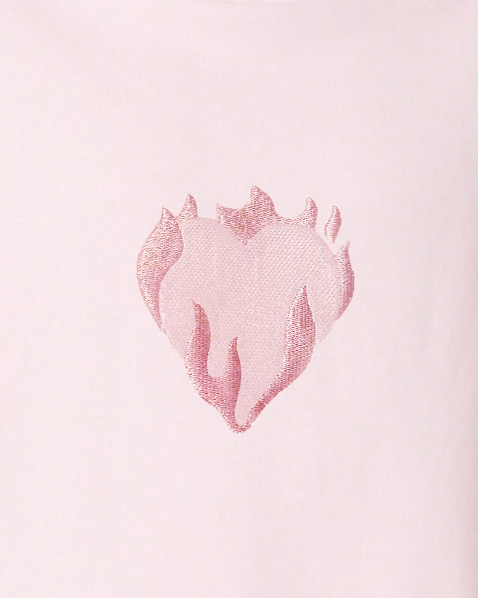 Vision Of Super PINK HOODIE WITH EMBROIDERED FLAMING HEART Fino Al -60%