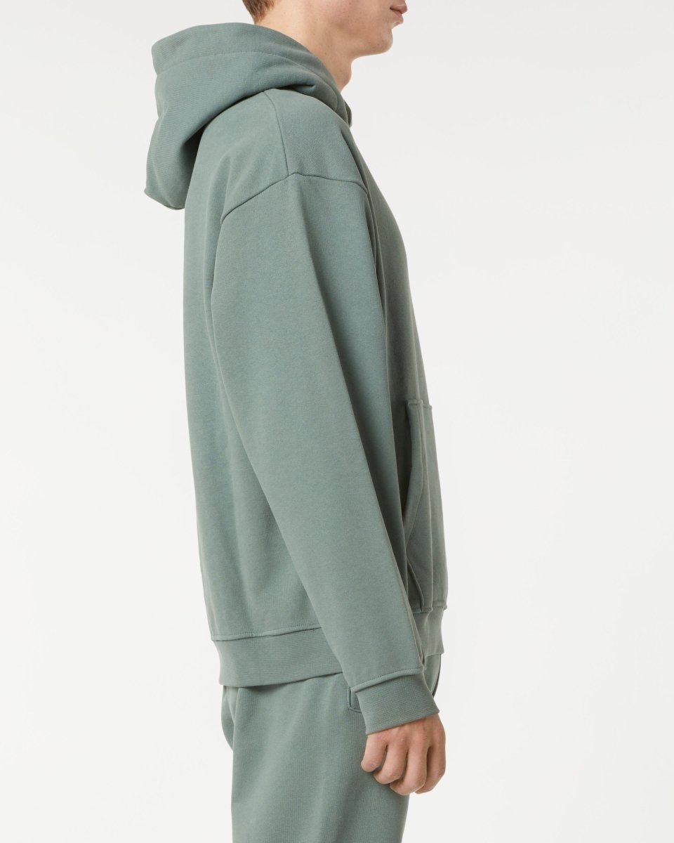 Vision Of Super BALSAM GREEN HOODIE WITH EMBROIDERED FLAMING HEART Prezzo Ridotto