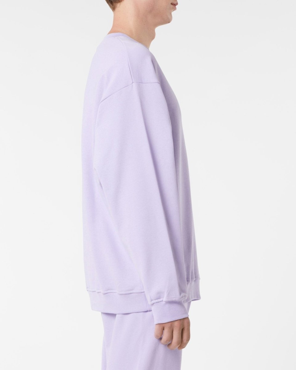Vision Of Super LILAC CREWNECK WITH EMBROIDERED FLAMING HEART Sottocosto