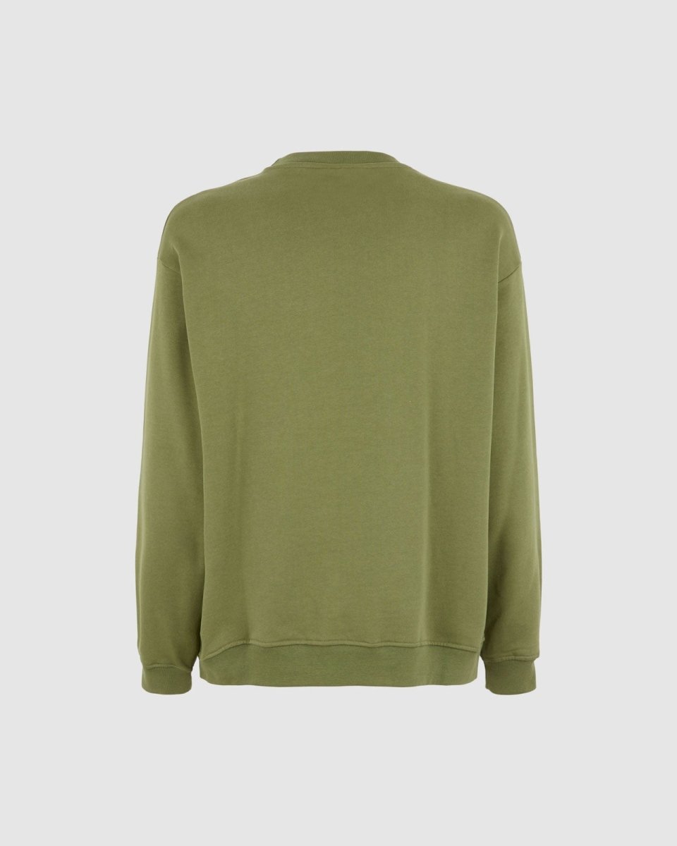Vision Of Super GREEN CREWNECK WITH EMBROIDERED FLAMING HEART Convenienza