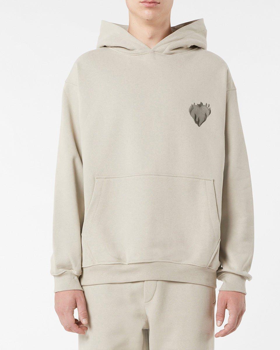 Vision Of Super LONDON FOG HOODIE WITH EMBROIDERED FLAMING HEART Sconto