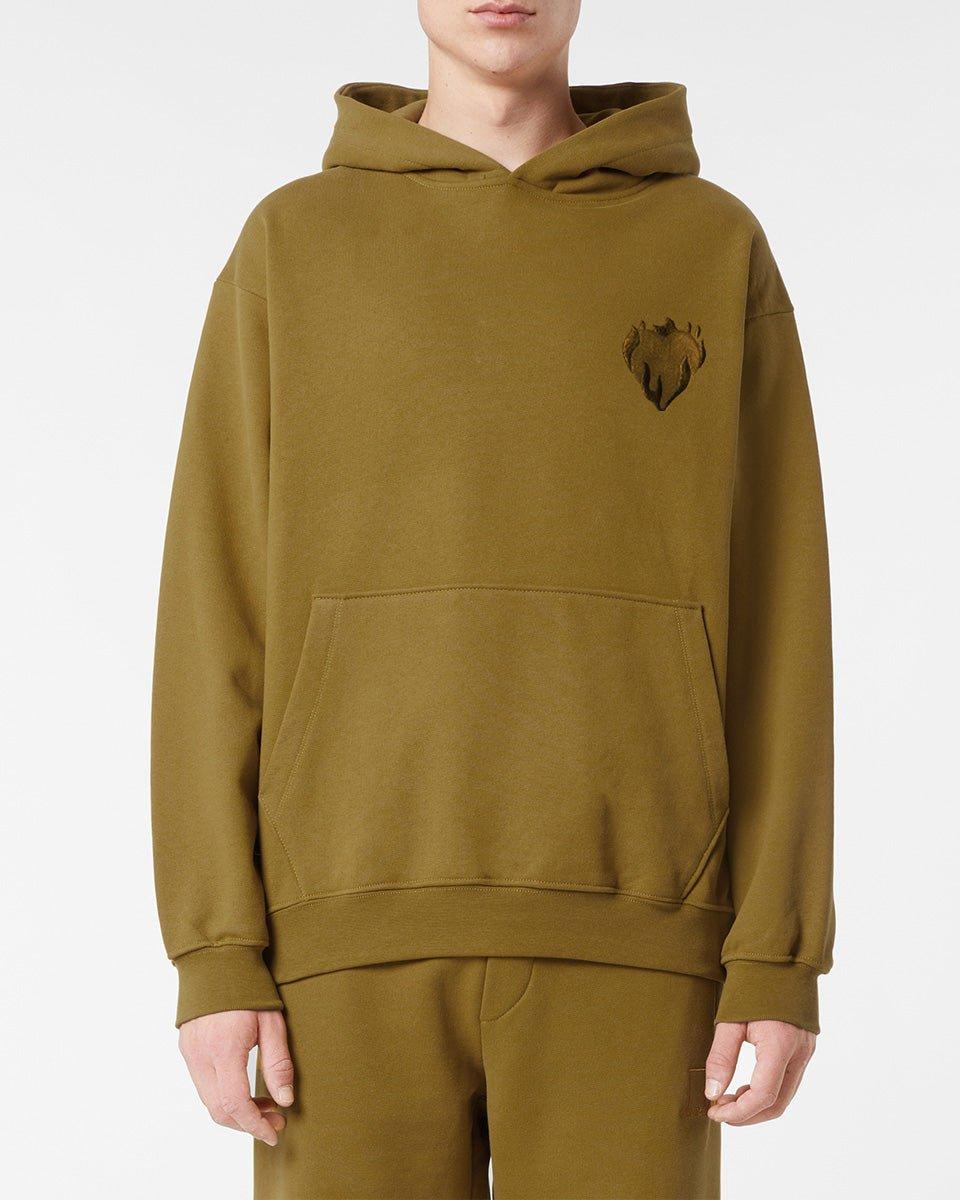 Vision Of Super PLANTATION HOODIE WITH EMBROIDERED FLAMING HEART Economico