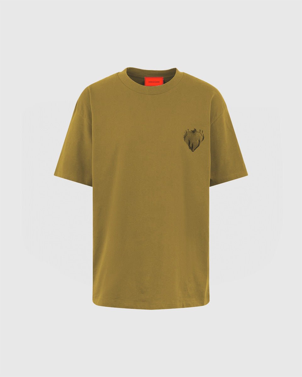 Vision Of Super PLANTATION T-SHIRT WITH EMBROIDERED FLAMING HEART Saldi
