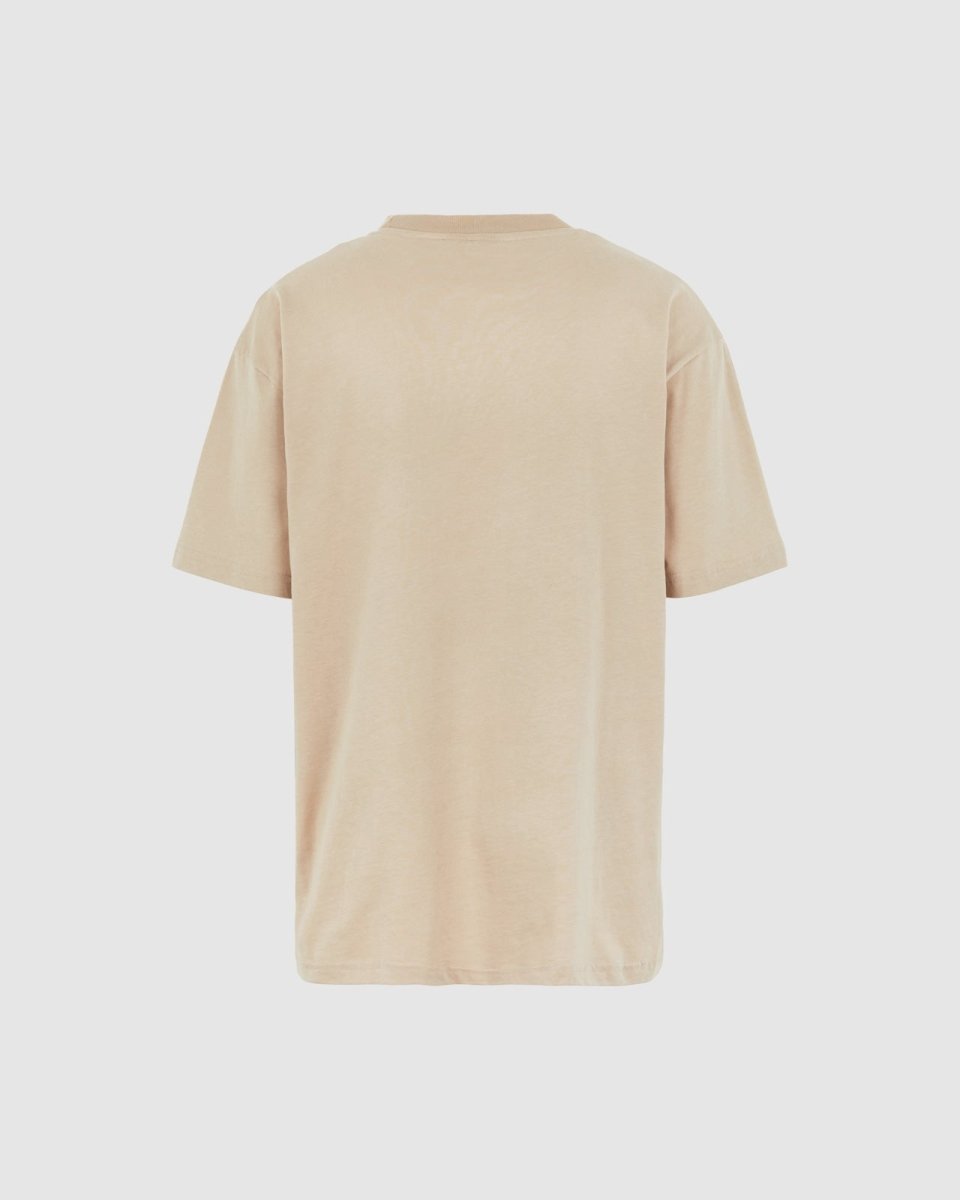 Vision Of Super LIGHT BROWN T-SHIRT WITH EMBROIDERED FLAMING HEART Moda