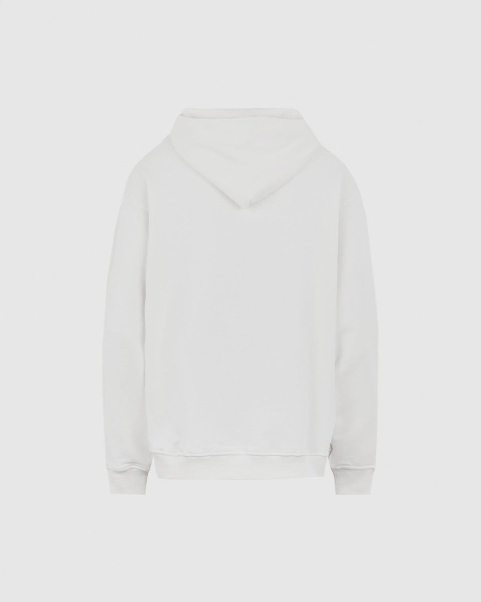 Vision Of Super OFF WHITE HOODIE WITH EMBROIDERED FLAMING HEART Italia