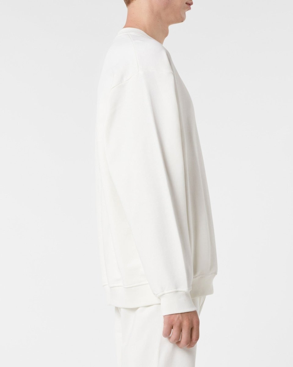 Vision Of Super OFF WHITE CREWNECK WITH EMBROIDERED FLAMING HEART Shopping Online
