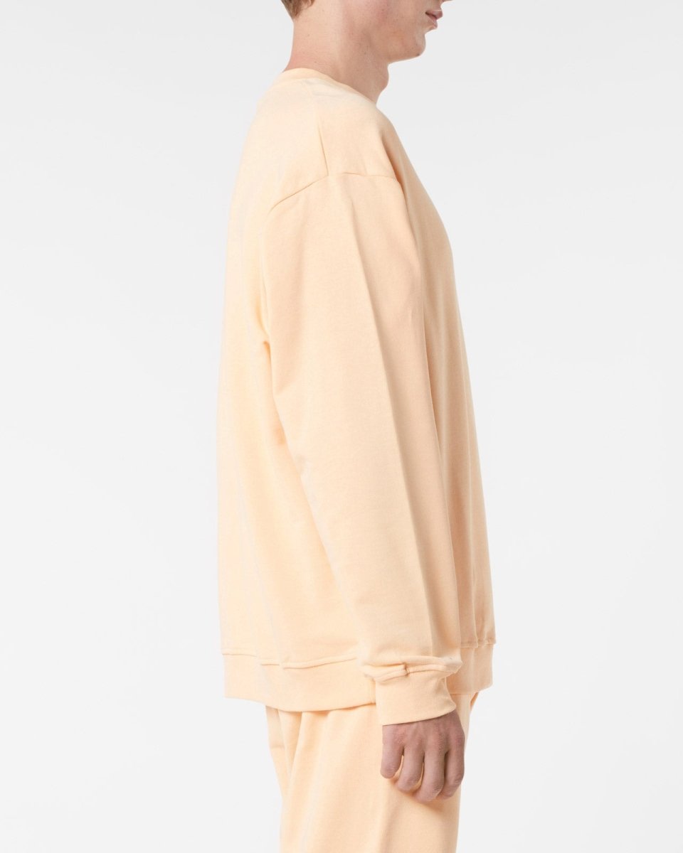 Vision Of Super PEACH CREWNECK WITH EMBROIDERED FLAMING HEART Affare Del Giorno