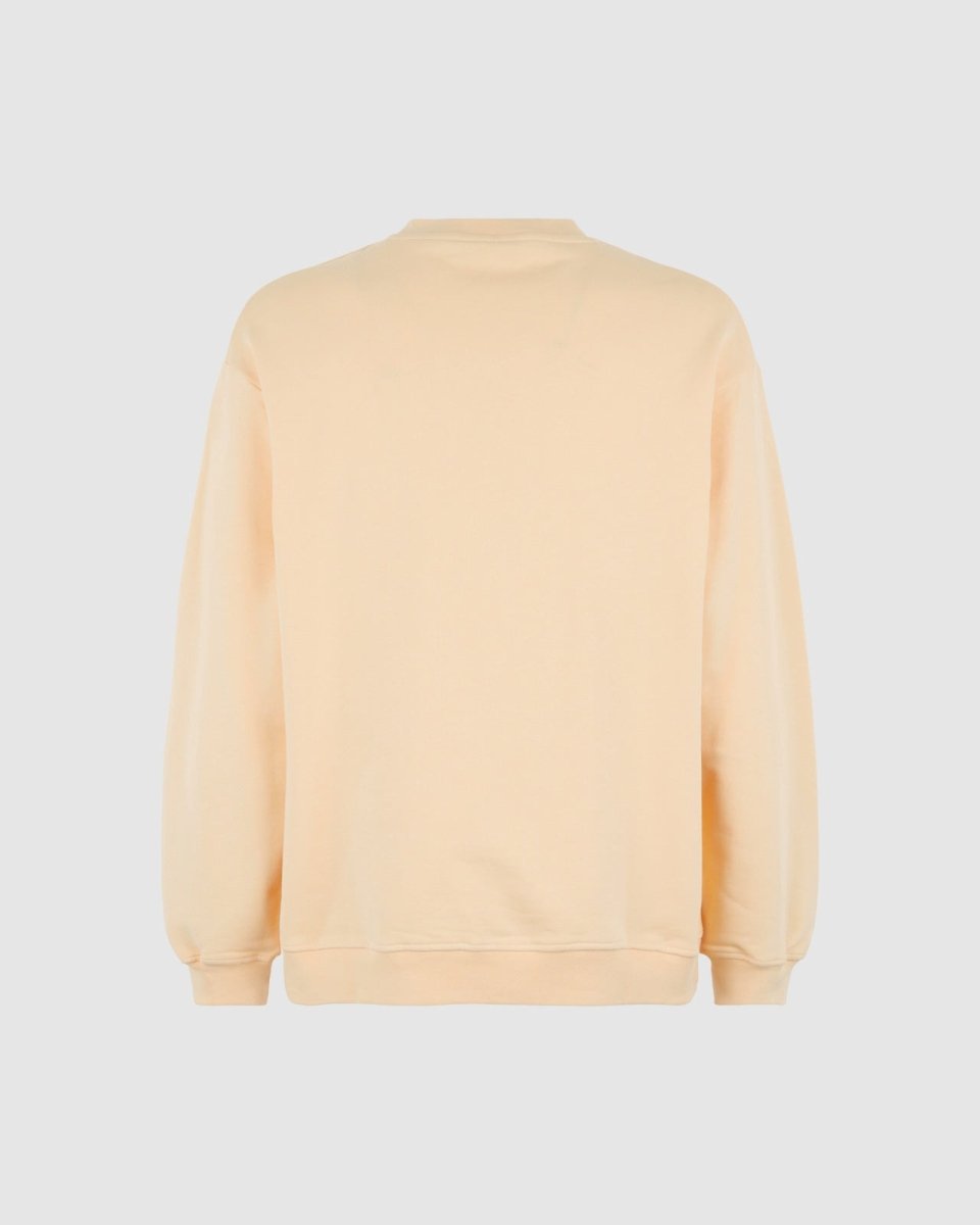 Vision Of Super PEACH CREWNECK WITH EMBROIDERED FLAMING HEART Affare Del Giorno