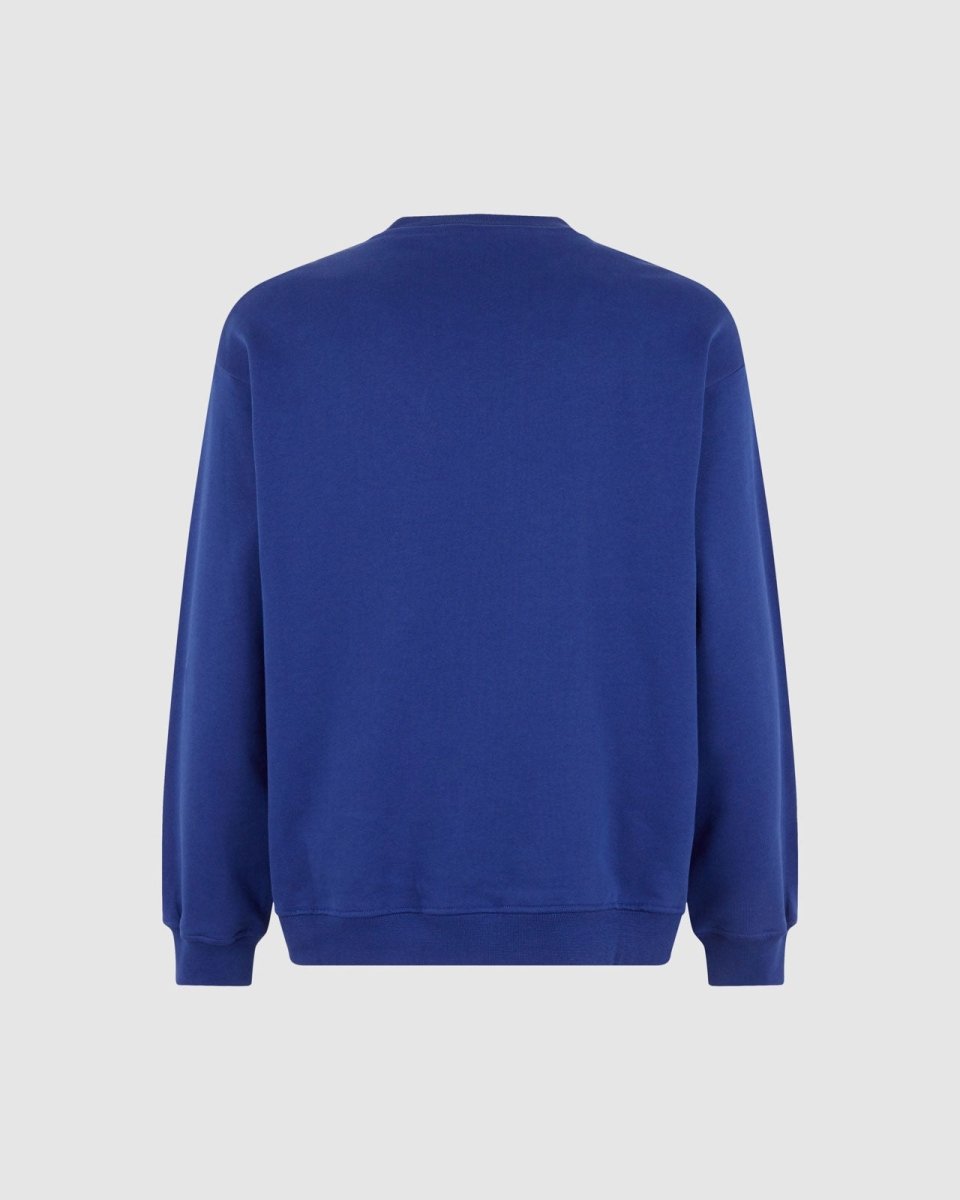 Vision Of Super BLUE CREWNECK WITH EMBROIDERED FLAMING HEART Sconto