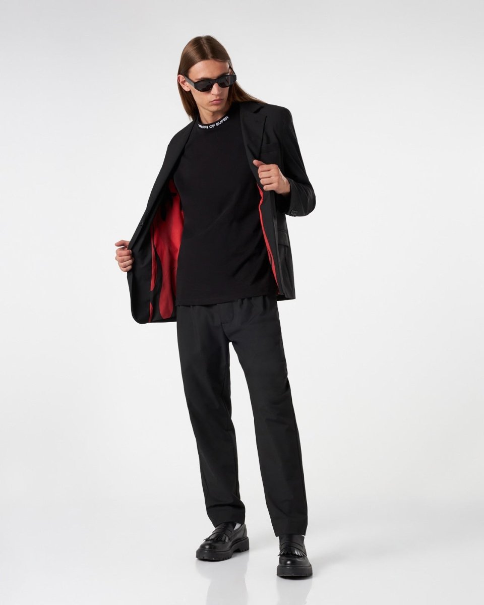 Vision Of Super BLACK BLAZER WITH INTERNAL FLAMES Nuova