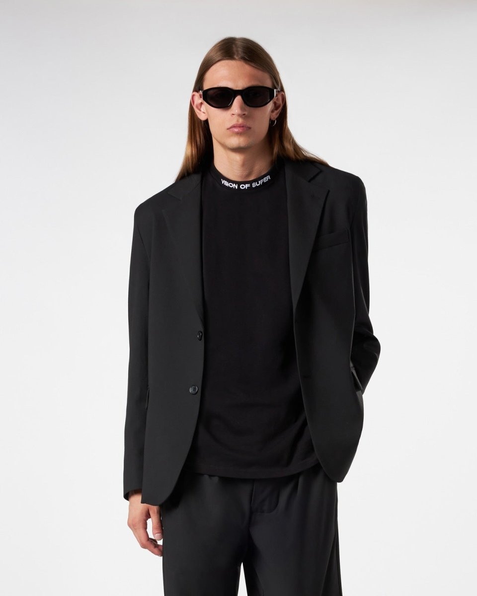 Vision Of Super BLACK BLAZER WITH INTERNAL FLAMES Nuova