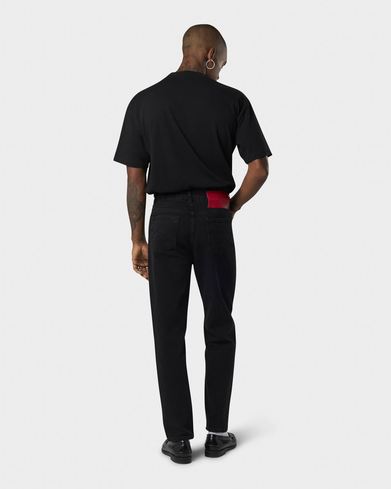 Vision Of Super BLACK DENIM WITH WHITE EMBROIDERED LOGO ON FRONT Saldi