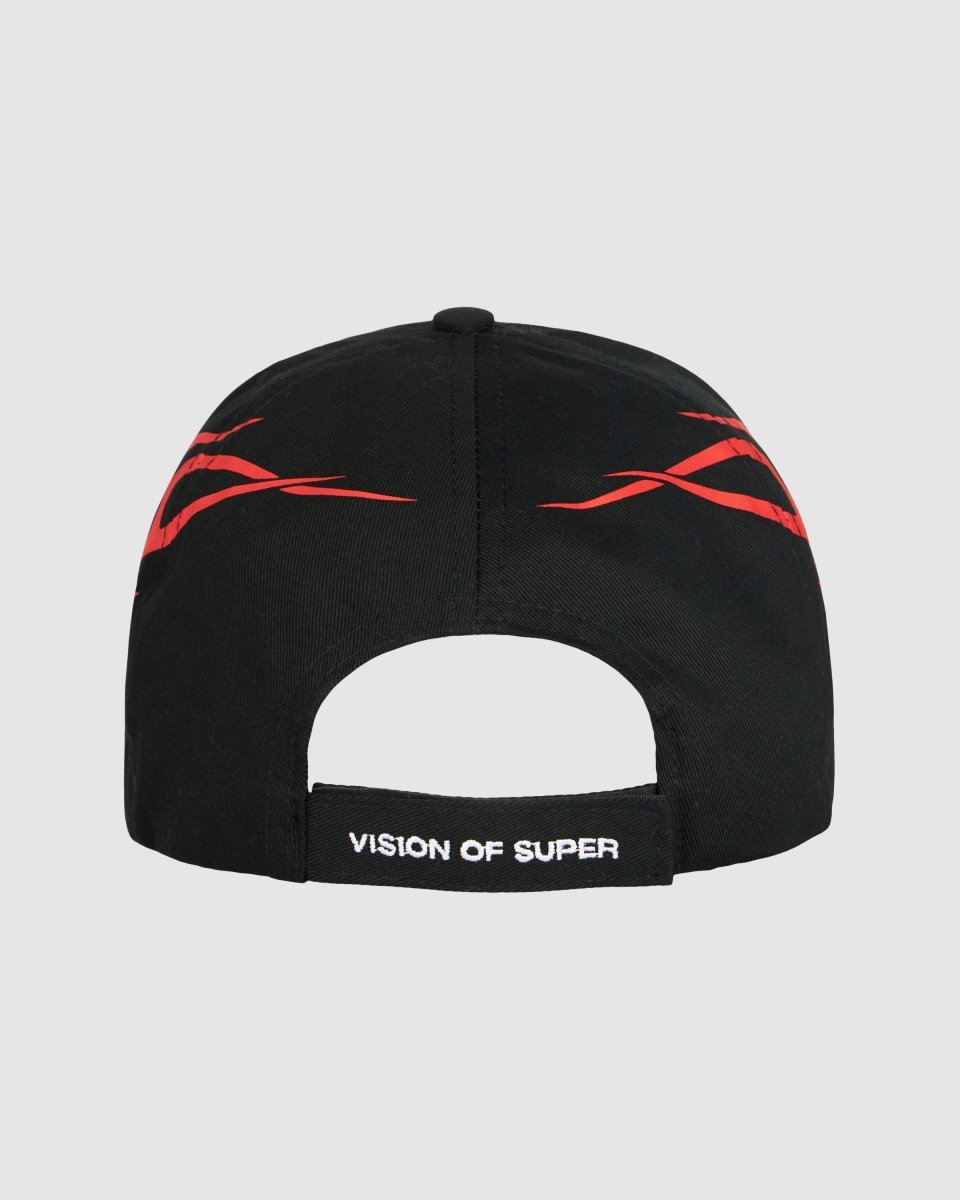 Vision Of Super BLACK CAP WITH RED TRIBAL PRINT Offerta temporanea