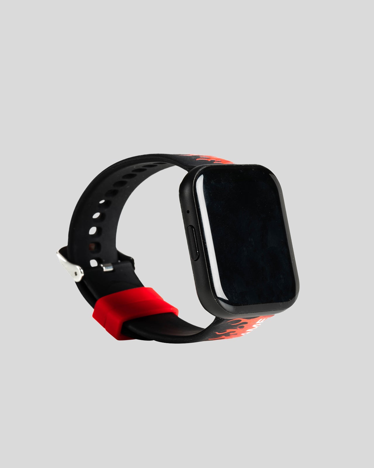 Vision Of Super BLACK SMARTWATCH WITH RED FLAMES AND WHITE LOGO Promozione Limitata